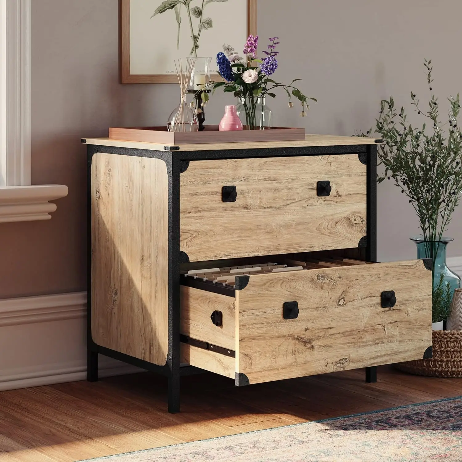 Steel River Lateral File, L: 30.08" x W: 20.75" x H: 29.53", Milled Mesquite Finish