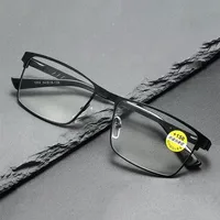 Ahora Men Metal Large Square Computer Reading Glasses Frame Anti Blue Light Presbyopic Eyeglasses Optical Frames 0 +1.0 to +6.0 2