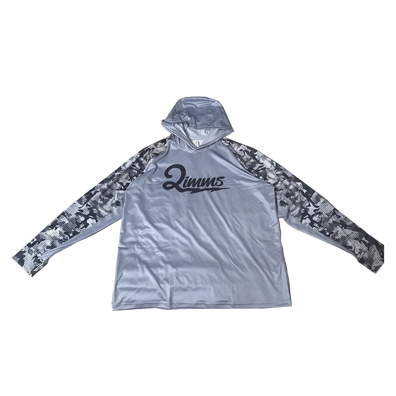 QIWWS Fishing Shirt Hoodie Fishing Clothing Men's Long Sleeve Clothing Anti-Ultraviolet Anti-Mosquito T-Shirt