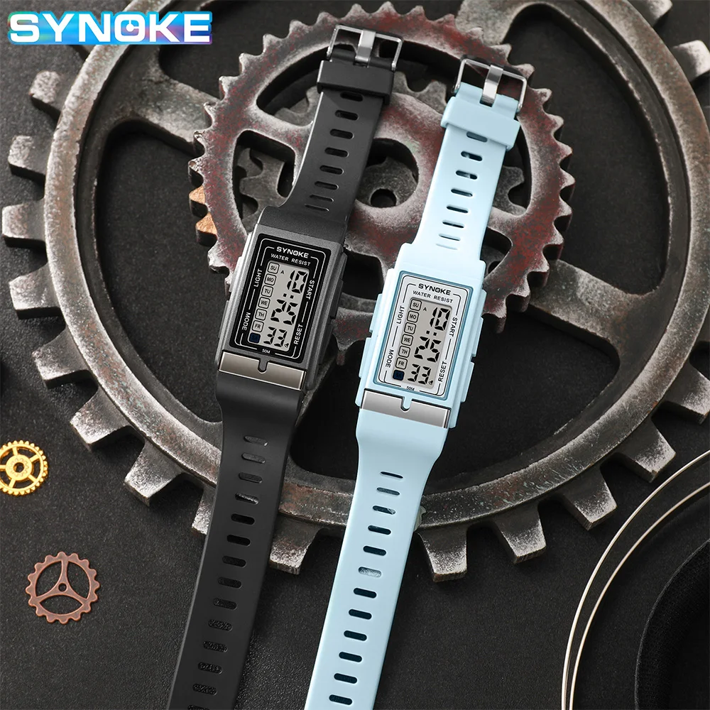 SYNOKE Digital Watches Lady Sports Wristband Multifunction Waterproof Chrono Wristwatch Outdoor Girls Fashion Student Men Watch digital watch