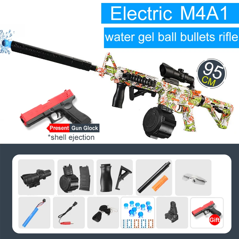 Sniper Rifle M416 Toy Gun Manual 249 Graffiti Water Gel Blaster Pistol