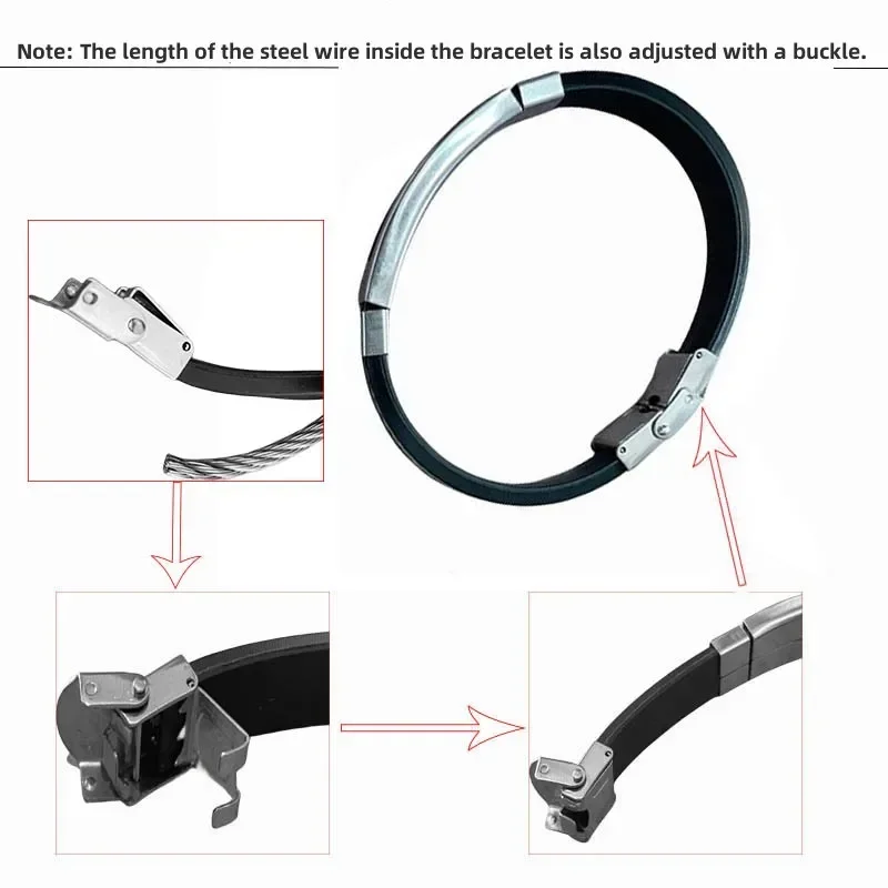 Stainless Steel Bracelet Men Silicone Bracelets Casual Jewelry Accessories