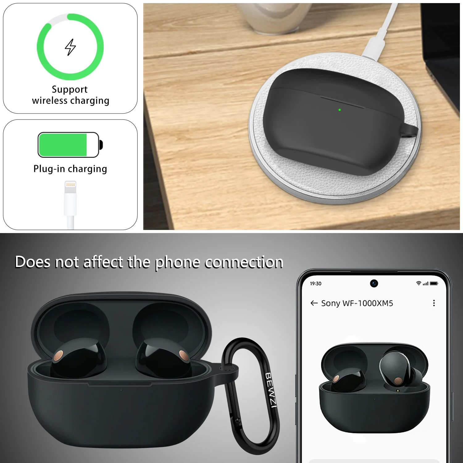 Smooth Surface Silicone Protective Case with Hook – Vogue Simple Style Cover