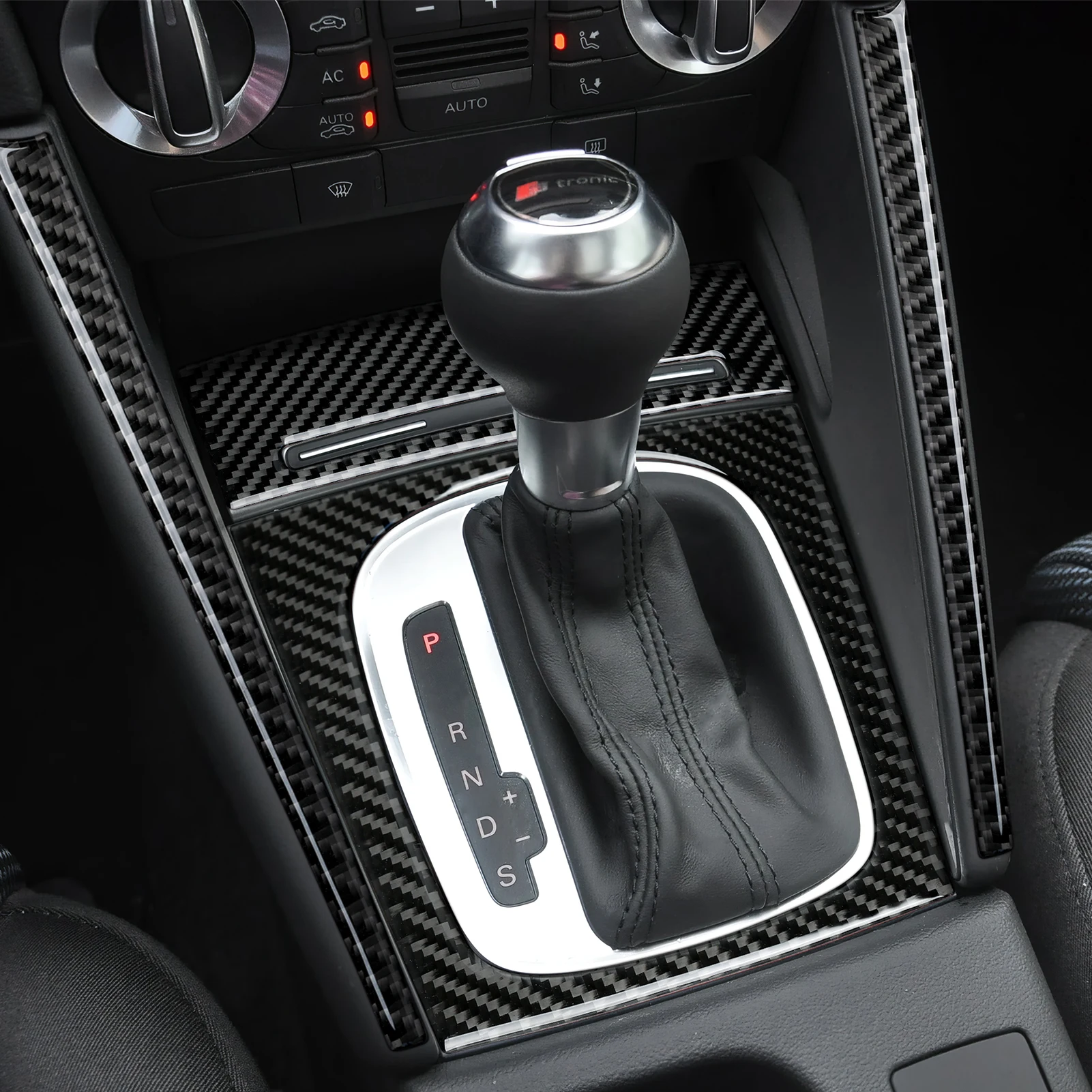 For Audi A3 S3 RS3 (2003-2012) Center Console Gear Shift Panel Cover Carbon Fiber Interior Sticker Car Trim Accessories