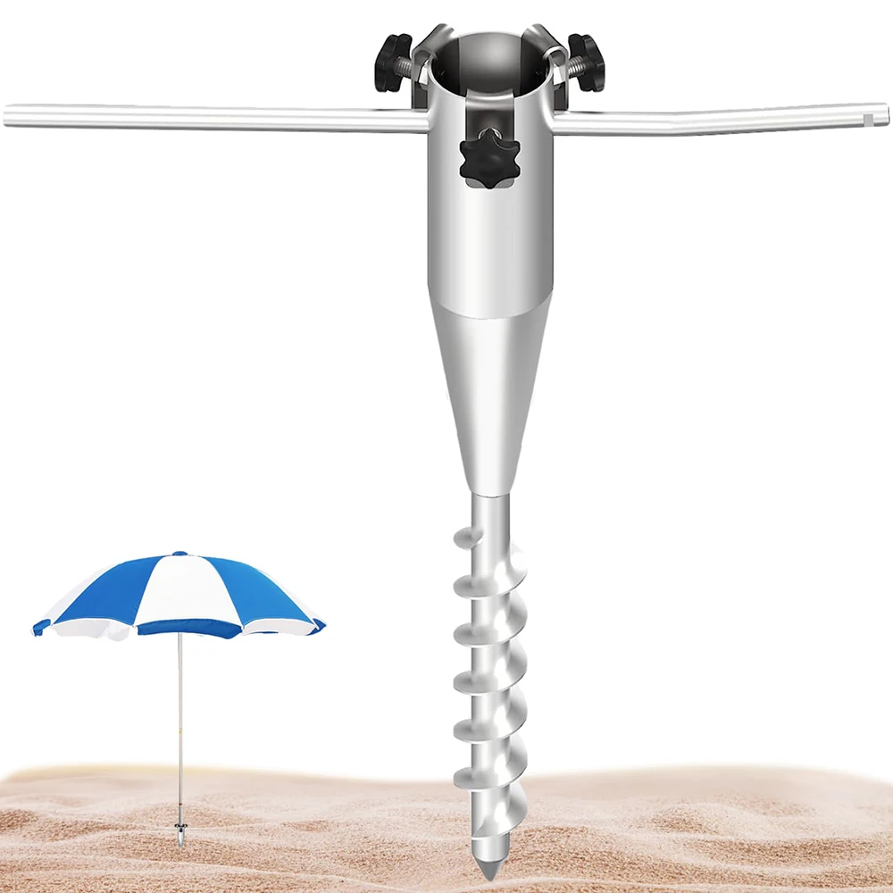 Beach Sunshade Umbrella Frame Ground Bracket Windproof Fixed Beach Umbrella Anchor Heavy-Duty Metal Sand Anchor Ground Nail