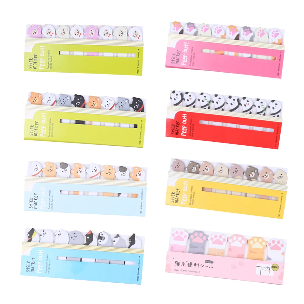 

Cute Cartoon Animal Mini Memo Pads Kawaii Post Index Tab Cat Paw Panda Bookmark Notepads Sticky Notes Kids Girl Stationery Store