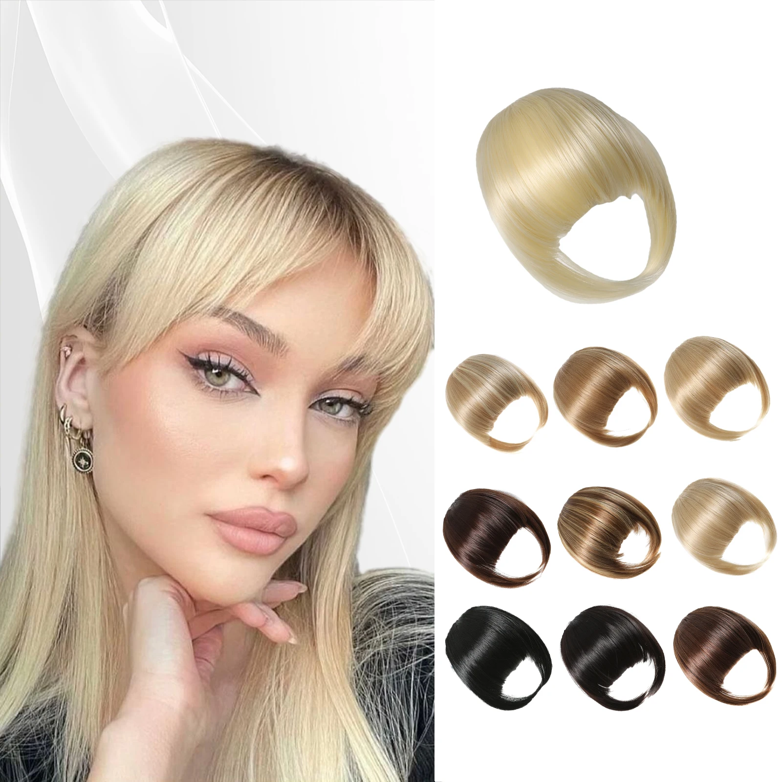 

Накладные волосы HAIRCUBE с зажимом для челки, блонд, синтетические шиньоны для женщин, натуральные короткие звёздочки, золотые аксессуары, искусственные волосы