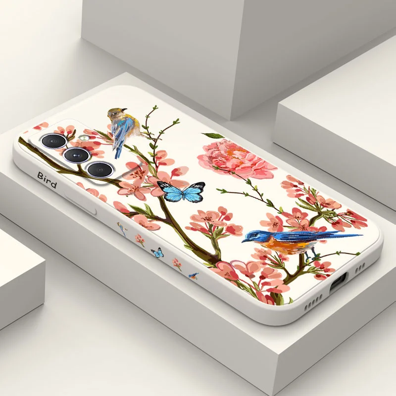 Elegant Bird and Floral Design Phone Case