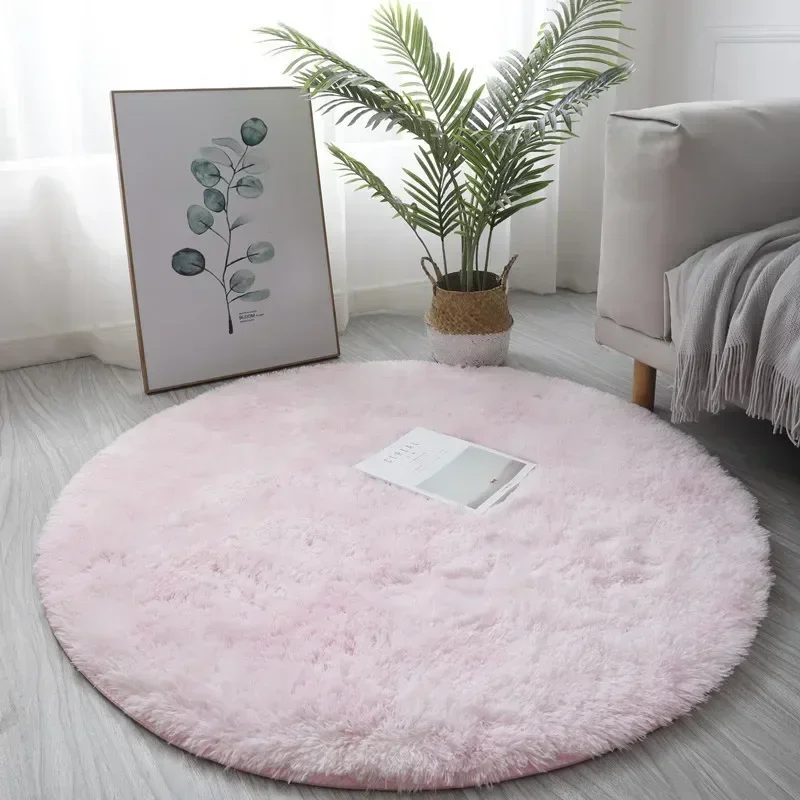 Tappeto rotondo in peluche ultra morbido - Tappeto bianco soffice per soggiorno, decorazioni per la casa, camera da letto, camera da letto e cameretta dei bambini