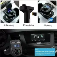 Car Charger Wireless Bluetooth FM Transmitter Hands-Free Calling Radio Receiver Mp3 Music Stereo Adapter Dual USB Port Charger 5