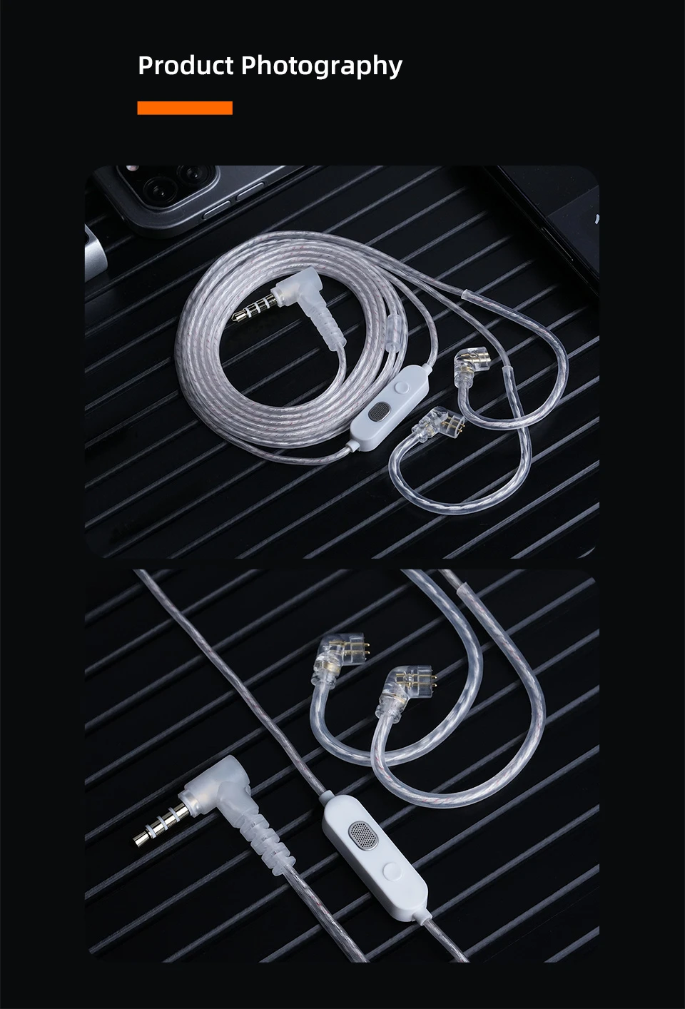 KZ Cable 3.5mm Silver Plated Upgrade Earphone Cables With Dual Mic C PIN IEM Wire For Castor AS16 ZS10 PRO X EDX ZSN PRO 2 D-Fi