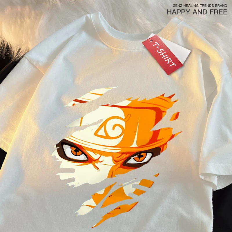 Uzumak.i - Naru.to Naruto -ナルト T-Shirt Women'S Shoulder Drop Normcore T-Shirt Aesthetic Sports Tshirt Home Graphic Short Sleeved 3