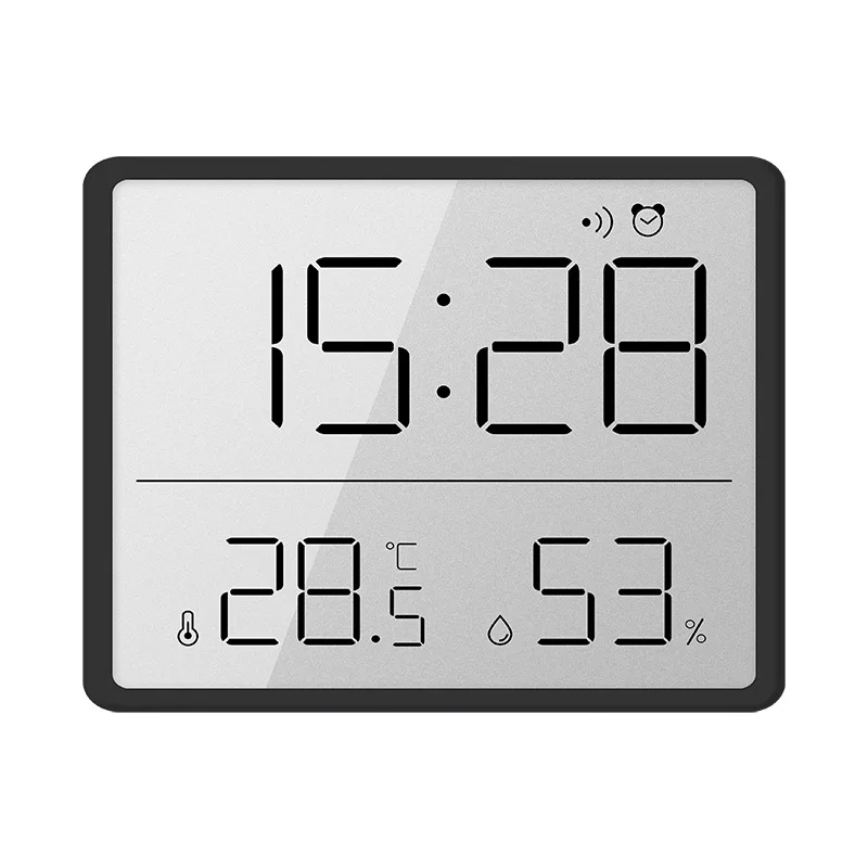 Ultra Thin Digital Alarm Clock with Large LCD Screen and Hygrometer