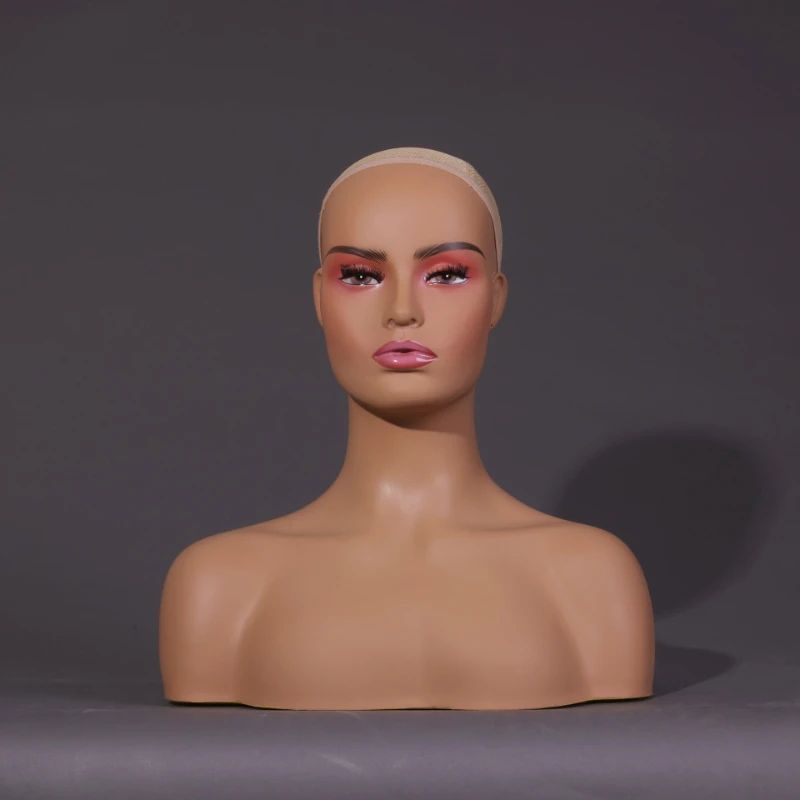 Realistic Female Mannequin Dummy Head with Shoulder Manikin  display picture 1