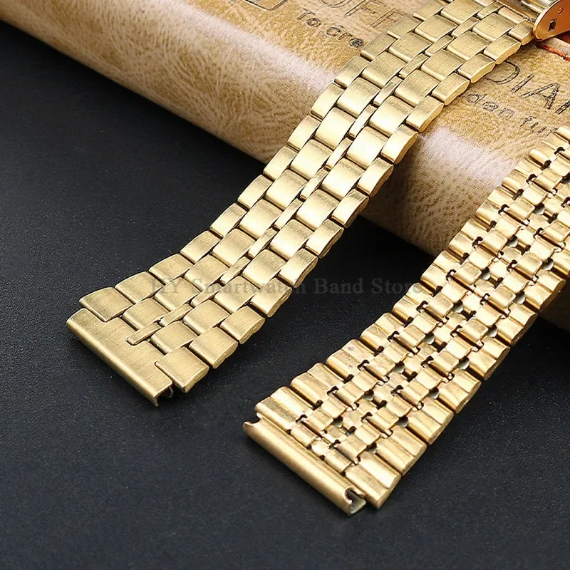 Classic Stainless Steel 18mm Metal Watch Strap - Timeless Small Square Bracelet Design