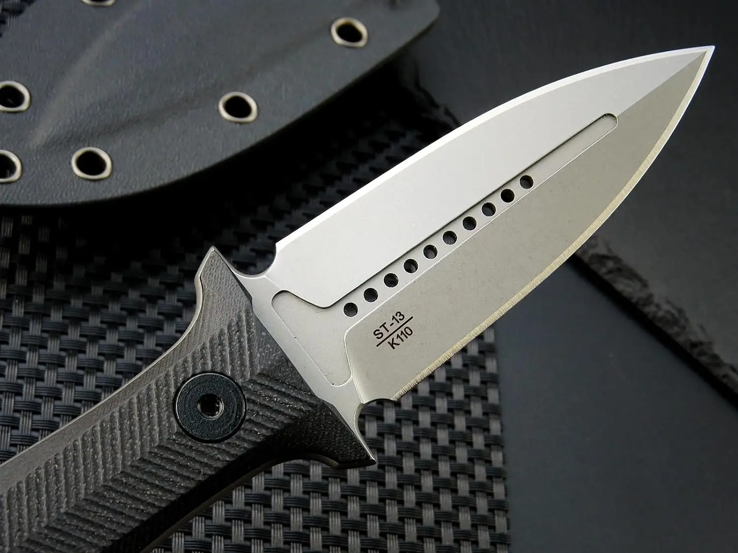 Sitivien ST13 Fixed Blade Knife K110 Stonewashed Steel Blade G10 Handle Full Tang Survival Knife for Outdoor EDC Camping Hunting 5