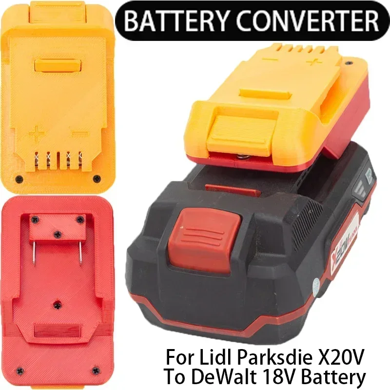 Adaptador para Lidl Parkside X20V a DeWalt 18/20V Adaptador de batería de  iones de litio/níquel Compatible con la serie de taladros inalámbricos  DeWalt Tools - AliExpress