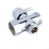 Diverter 3-Way T-Adapter Diverter Valve Polished Chrome Faucet Shower Head Arm Switch Adapter Replacement Bathroom Accessories 3