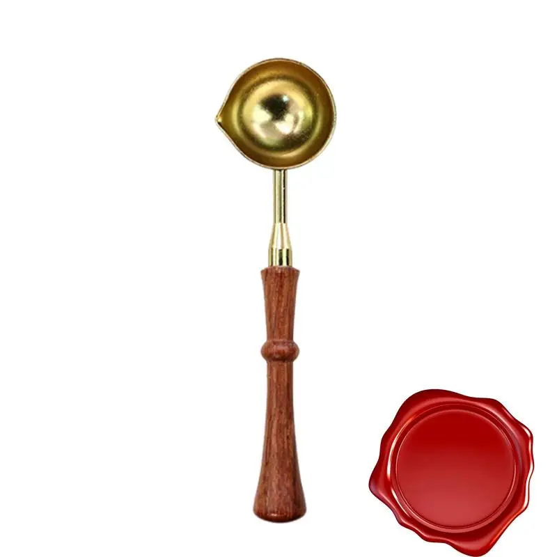 

Wax Seal Spoon Non-stick Wooden Handle Wax Spoons Fire Paint Wax Seal Making Accessories Fire Paint Melting Wax Spoon Vintage