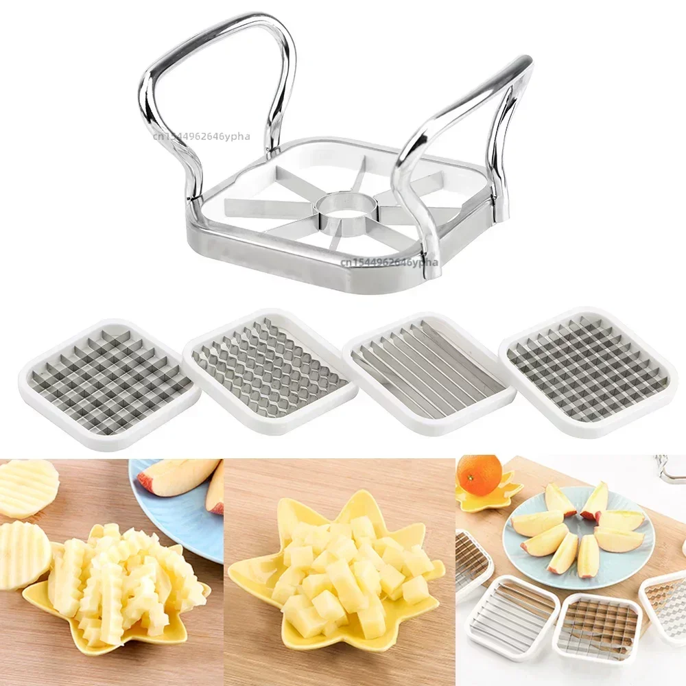 

5pcs/set Vegetable Fruits Cutter Slicer Stainless Steel Slicer for Apple Pear Potato Chips Kitchen Utensils Tools