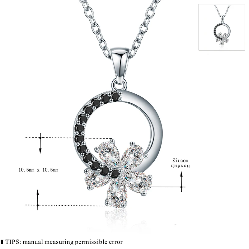 [BLACK AWN] Silver Color Jewelry Elegant Flower Necklaces Pendants Female Bijoux Party Gift K021