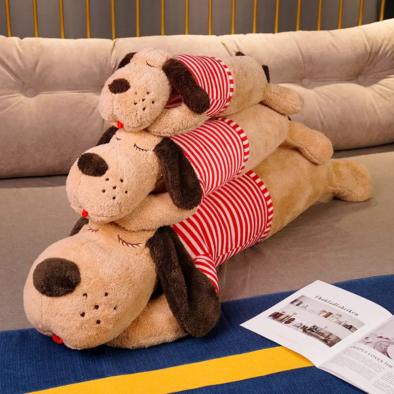 

70cm Cartoon Stripe Dog Plush Pillow Big Size Plush Toy Stuffed Animals Dog Plushies Throw Pillows Soft Kids Toys for Home Decor