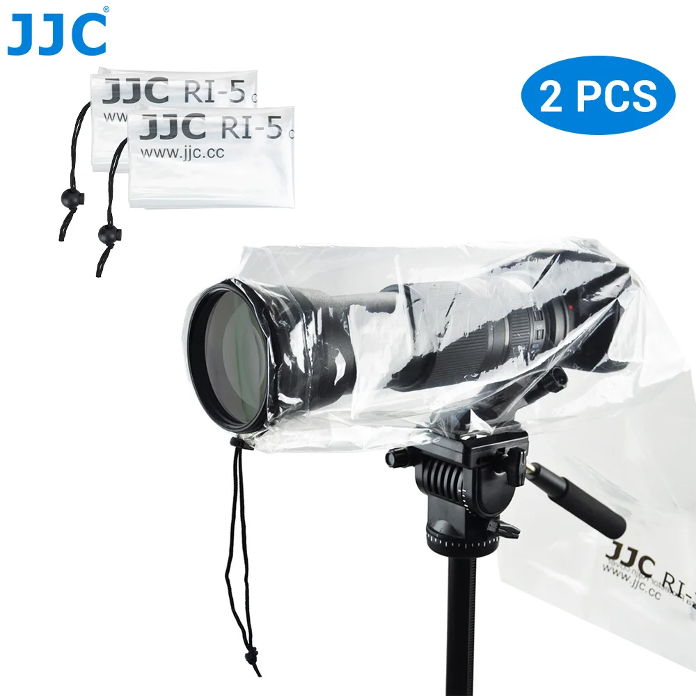 JJC-투명 카메라 레인 커버 보호용 레인 코트 케이스, 캐논 니콘  후지 DSLR 카메라 방수 액세서리, 2 개/세트
