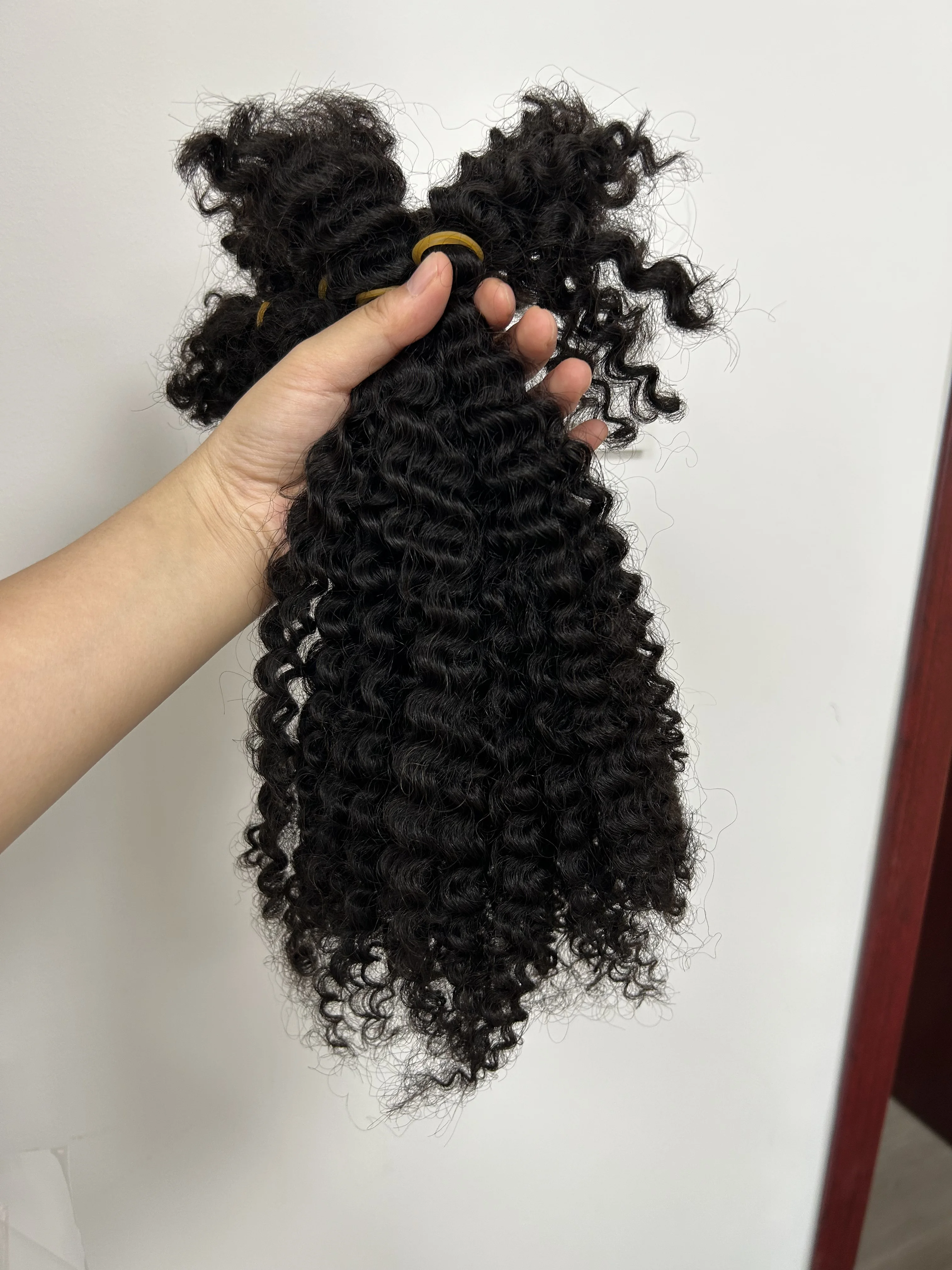 100g Afro Kinky Curly Locks Hair Extensions Microlocs Human Braiding Hair Bulk For Braiding Crochet Braids 4B 4C