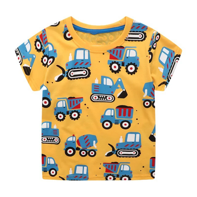 Little maven 2022 Baby Boys Cotton T-shirt with Excavator New