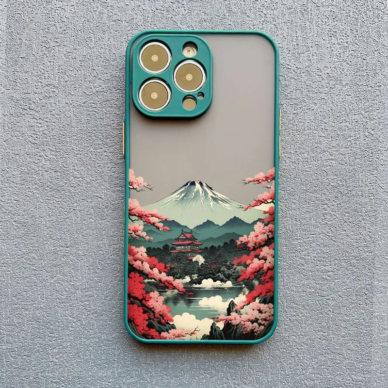 Japanese Aesthetic Mount Fuji Landscape Shockproof Phone Case