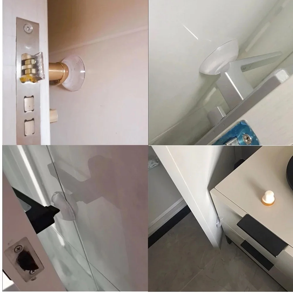 Door Handle Bumper Protective Plug 6/1pcs Transparent Silicone Wall Protector Non-slip Round Door Stopper Muffler Self-adhesive silicone door stopper door stopper bumpers door stopper
