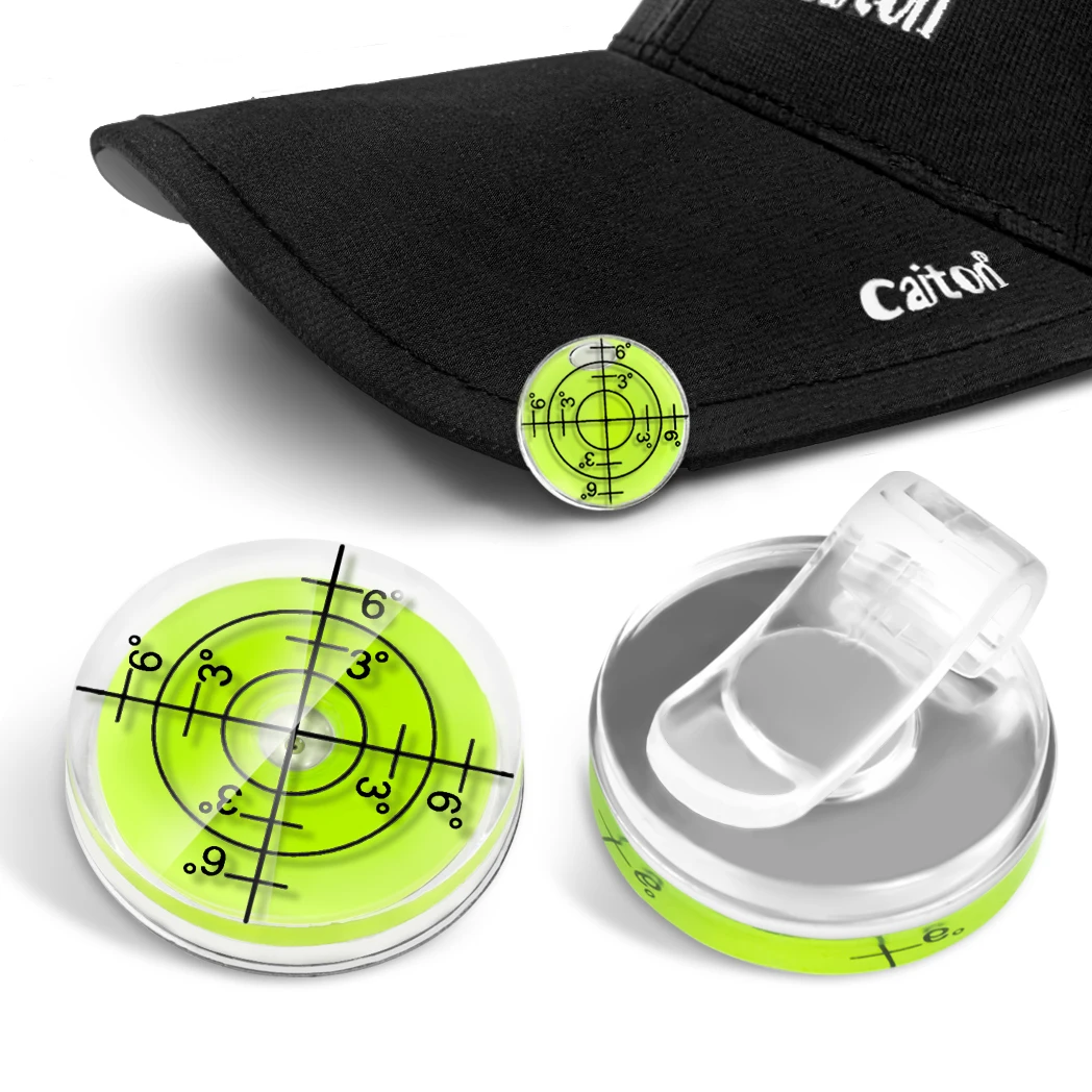 Caiton Magnetic Golf Hat Clip & Ball Marker with Precision Level Golf Putting Alignment Aid for Men and Women golf ball mark golf hat clip