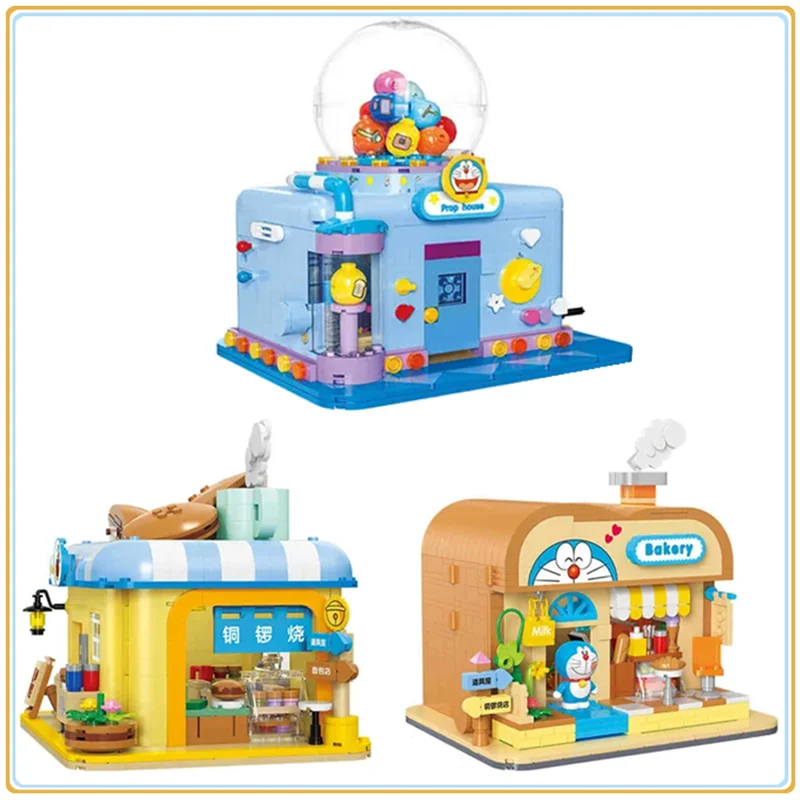 

Doraemon Building Blocks Streetscape Series Desktop Decoration Puzzle Assembling Model Toys Birthday Gifts for Boys and Girls
