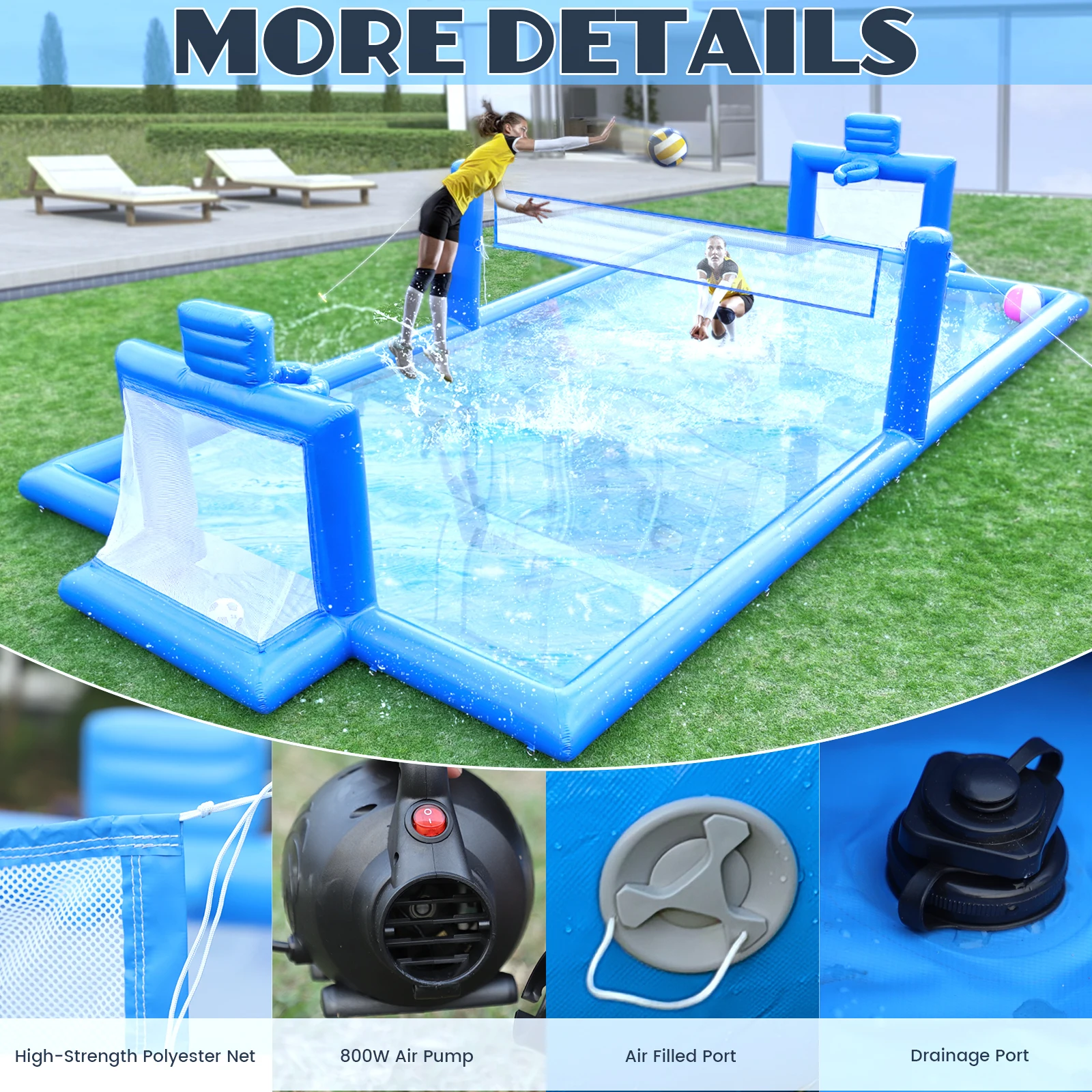 33FT Outdoor Inflatable Volleyball Court 6