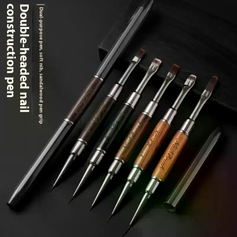 Sandalwood Line Nail Art Pen Double Headed Brush Nail Construction Pen High Quality Paintings Pen Nail Tools