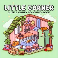 Deluxe Cute Little Corner House Coloring Book - Paper, Anti-Stress Art Therapy, Perfect for Adults - Relaxing Coloring Spaces 1