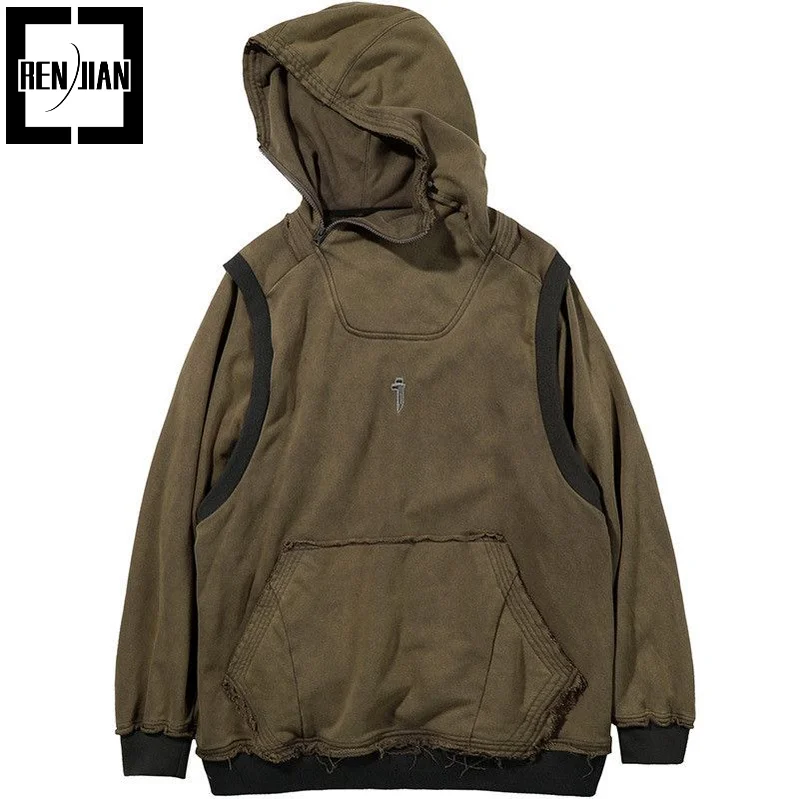

Fashion Hi Street Oversized Hip Hop Hoodies Streetwear Hooded Sweatshirt Harajuku Techwear Pullover Tops High Quality