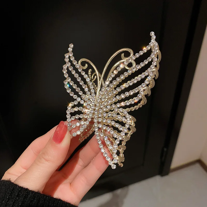 Glam Babe Rhinestone Butterfly Hair Clip Set