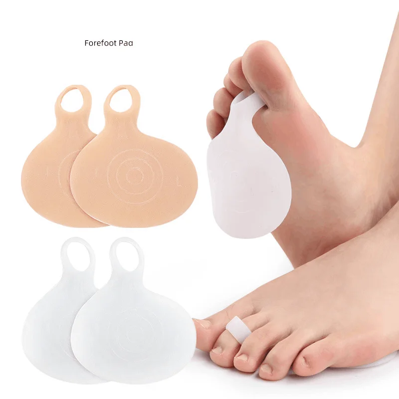 2Pcs=1Pair Silicone Relief Pain Foot Support Pads Forefoot Shoes Cushion Gel Pads Insoles Orthotic High Heel Elastic Non Slip
