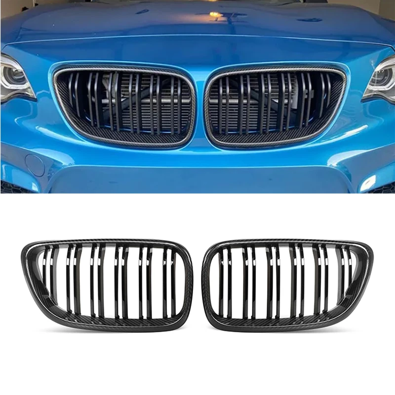 

Черный глянцевый двойной передний бампер из углеродного волокна для Bmw 2 серии 2014 + MTECH M235i F22 F87 гриль