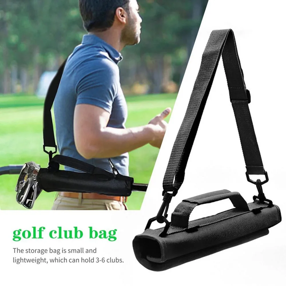 Portable crossbody golf club bag, portable adjustable golf club storage bag, driving range travel bag, golf training bag