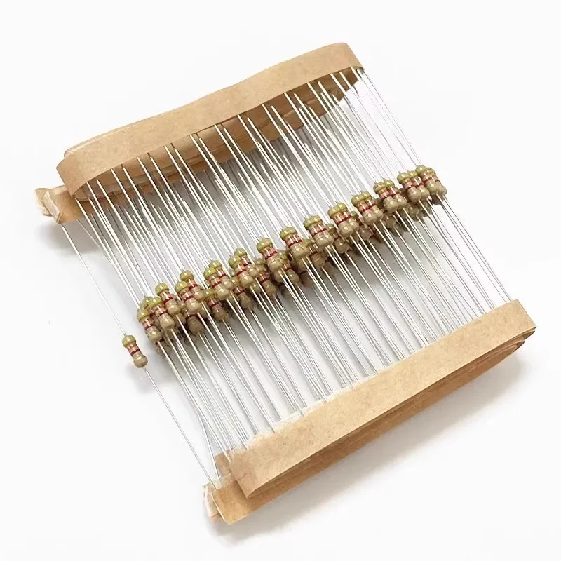 Carbon Film Resistors 100PCS 1/2W 5% 1R 2R 10R 100R 1K 2K 5.1K 10K 20K 47K 100K 1M ohm 220R carbon film resistor