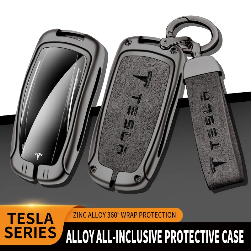 Brand New Zinc Alloy+Leather+TPU Car Remote Key Bag Key Chain 2019 2022