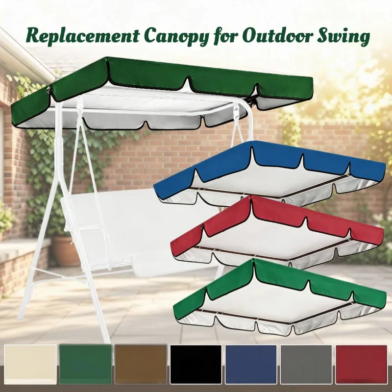 Garden Swing Canopy Replacement Top Patio Canopy for Outdoor Swing Seater Porch Swing Canopy Cover Waterproof Sunshade Cover