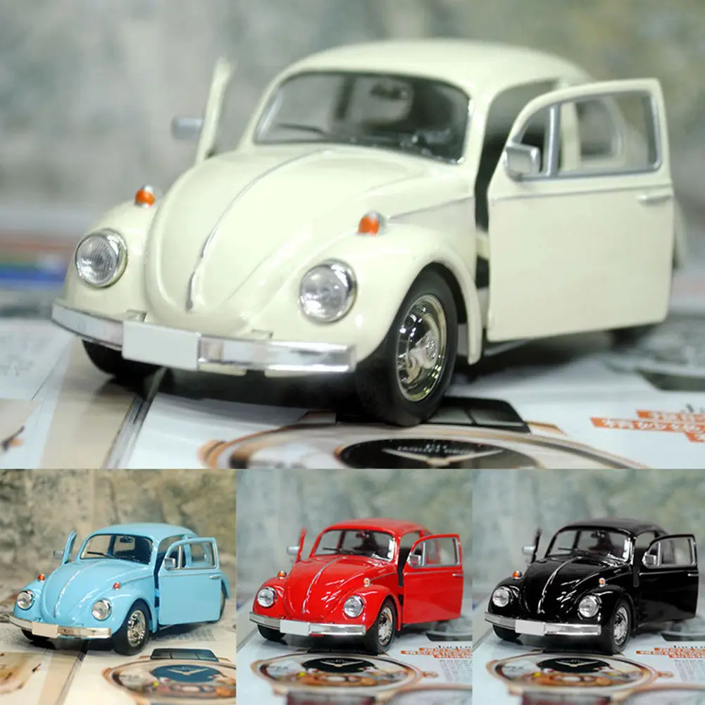 

Lovely Retro Beetle Car Model Diecast Pull Back Car Model Toy for Children Gift Decor Cute Figurines Miniatures