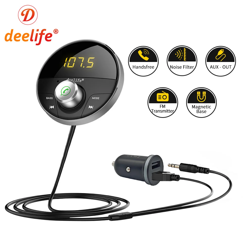 Bluetooth fm transmitter AUX Car Adapter FM Transmitter Modulator Handsfree Kit Auto Music BT 5.0 Receiver Carkit