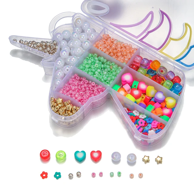 QUEFE Kit De 14000 Cuentas De Arcilla Para Hacer Pulseras, Juego De 2 Cajas De 56 Colores, Cuentas Planas De Arcilla Polimérica Para Pulseras Y Joyería, Cuentas Heishi Y Pulseras De