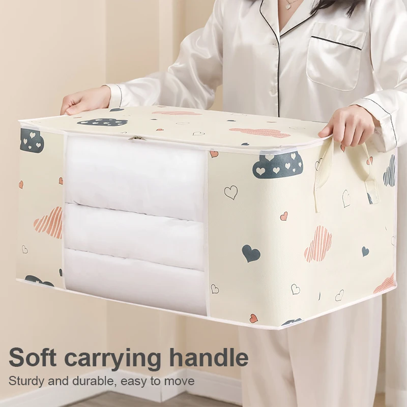 Clothes Storage Bag Big Capacity Quilt Duvet Blanket Sorting Dustproof Closet Under-Bed Moisture Proof Organizer