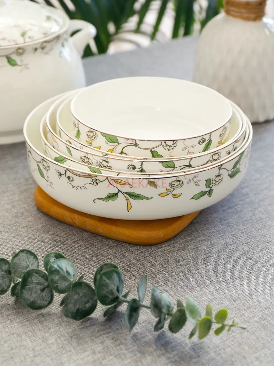 1000ml/1300ml Steamed egg bowls, household deep plate microwave tableware, salad bowls, plates