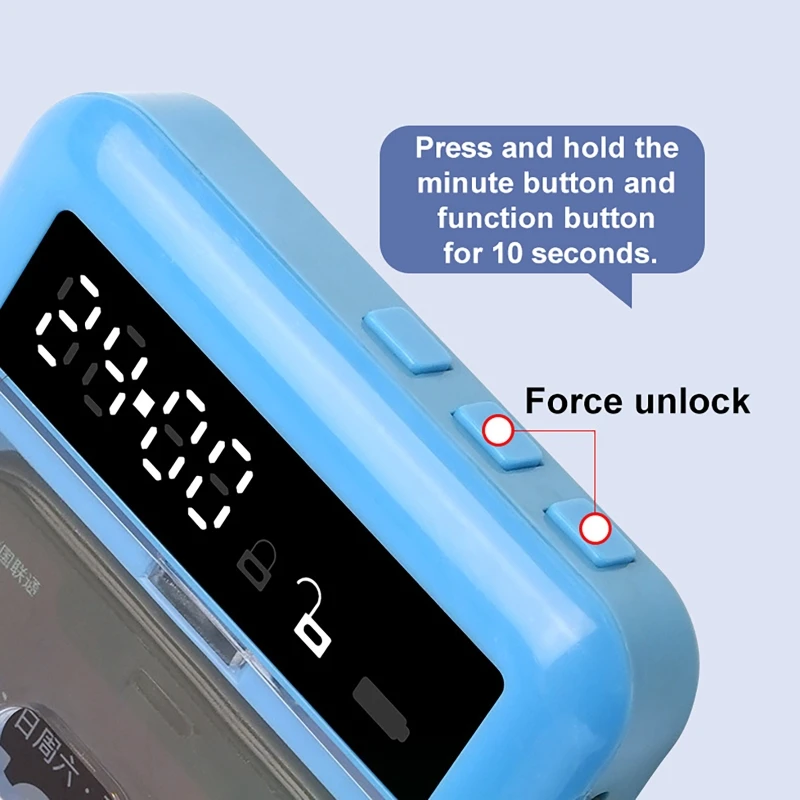 Transparent Phone Lock Box with Display Screen Self-Discipline Device Smart Timer Phone Lock Box for Student Phone Time Manager